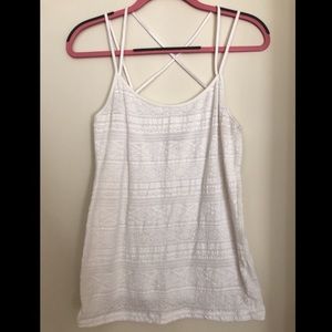 White, Lace Tank Top With Cute Straps